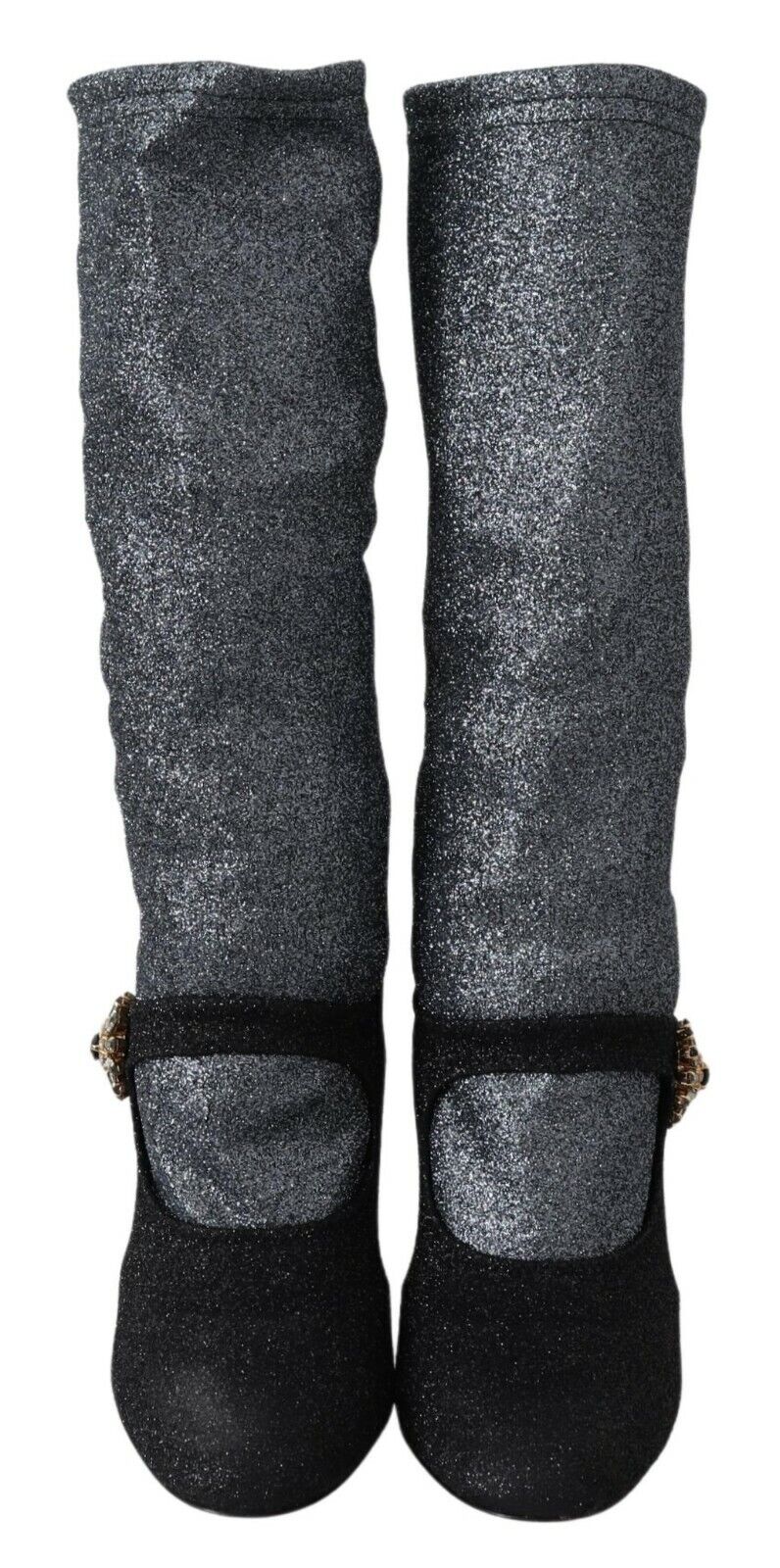 Dolce & Gabbana Black Crystal Mary Janes Booties Shoes - ClickThatClicks