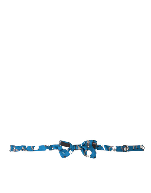 Dolce & Gabbana Blue Jazz Club Silk Adjustable Neck Papillon Bow Tie - ClickThatClicks 