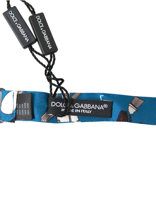 Dolce & Gabbana Blue Jazz Club Silk Adjustable Neck Papillon Bow Tie - ClickThatClicks 