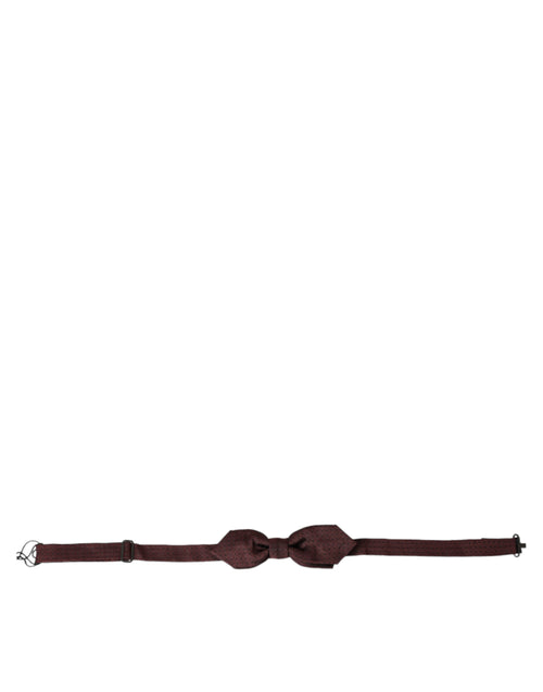 Dolce & Gabbana Red Bordeaux Silk Slim Adjustable Neck Papillon Bow Tie - ClickThatClicks 