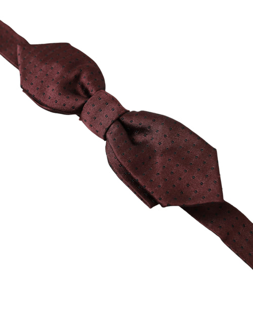Dolce & Gabbana Red Bordeaux Silk Slim Adjustable Neck Papillon Bow Tie - ClickThatClicks 