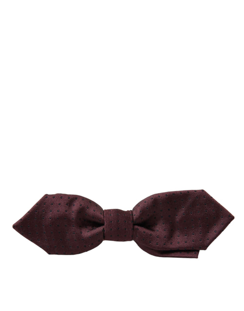 Dolce & Gabbana Red Bordeaux Silk Slim Adjustable Neck Papillon Bow Tie - ClickThatClicks 