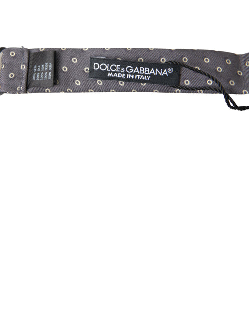 Dolce & Gabbana Gray Polka Dots Silk Adjustable Neck Papillon Bow Tie - ClickThatClicks 