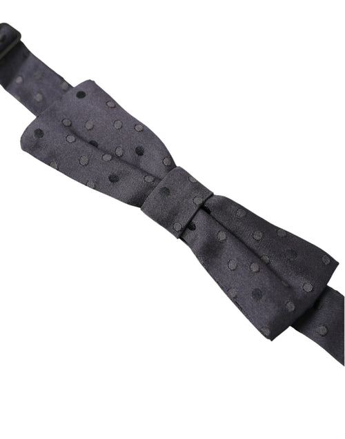 Dolce & Gabbana Blue Polka Dot Silk Adjustable Neck Men Papillon Bow Tie - ClickThatClicks 