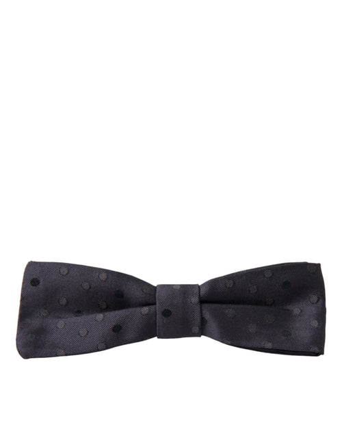 Dolce & Gabbana Blue Polka Dot Silk Adjustable Neck Men Papillon Bow Tie - ClickThatClicks 