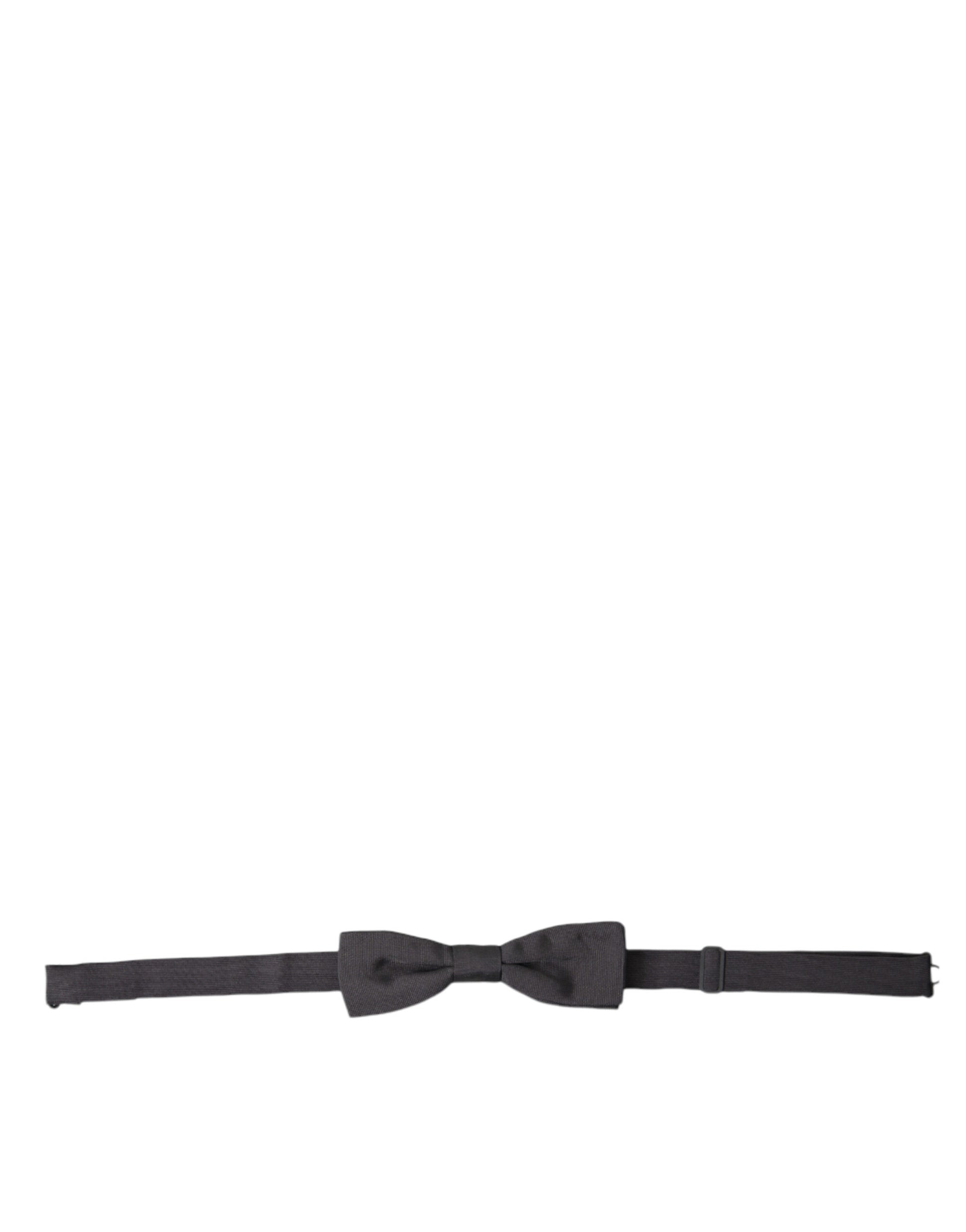 Dolce & Gabbana Dark Gray Silk Adjustable Neck Men Papillon Bow Tie - ClickThatClicks 
