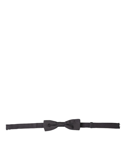 Dolce & Gabbana Dark Gray Silk Adjustable Neck Men Papillon Bow Tie - ClickThatClicks 