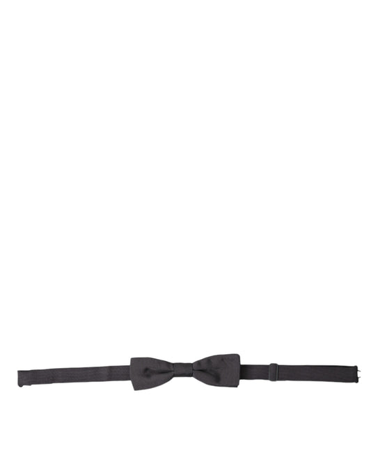 Dolce & Gabbana Dark Gray Silk Adjustable Neck Men Papillon Bow Tie - ClickThatClicks 