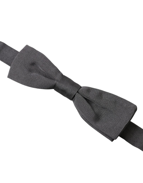 Dolce & Gabbana Dark Gray Silk Adjustable Neck Men Papillon Bow Tie - ClickThatClicks 