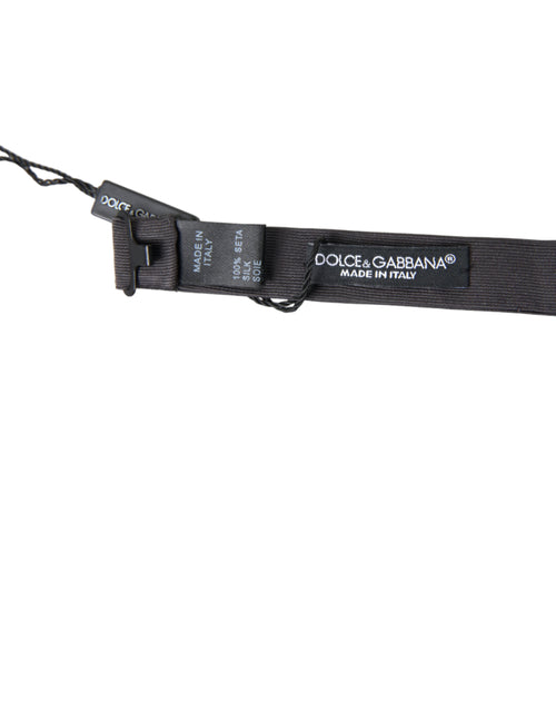 Dolce & Gabbana Dark Gray Silk Adjustable Neck Men Papillon Bow Tie - ClickThatClicks 