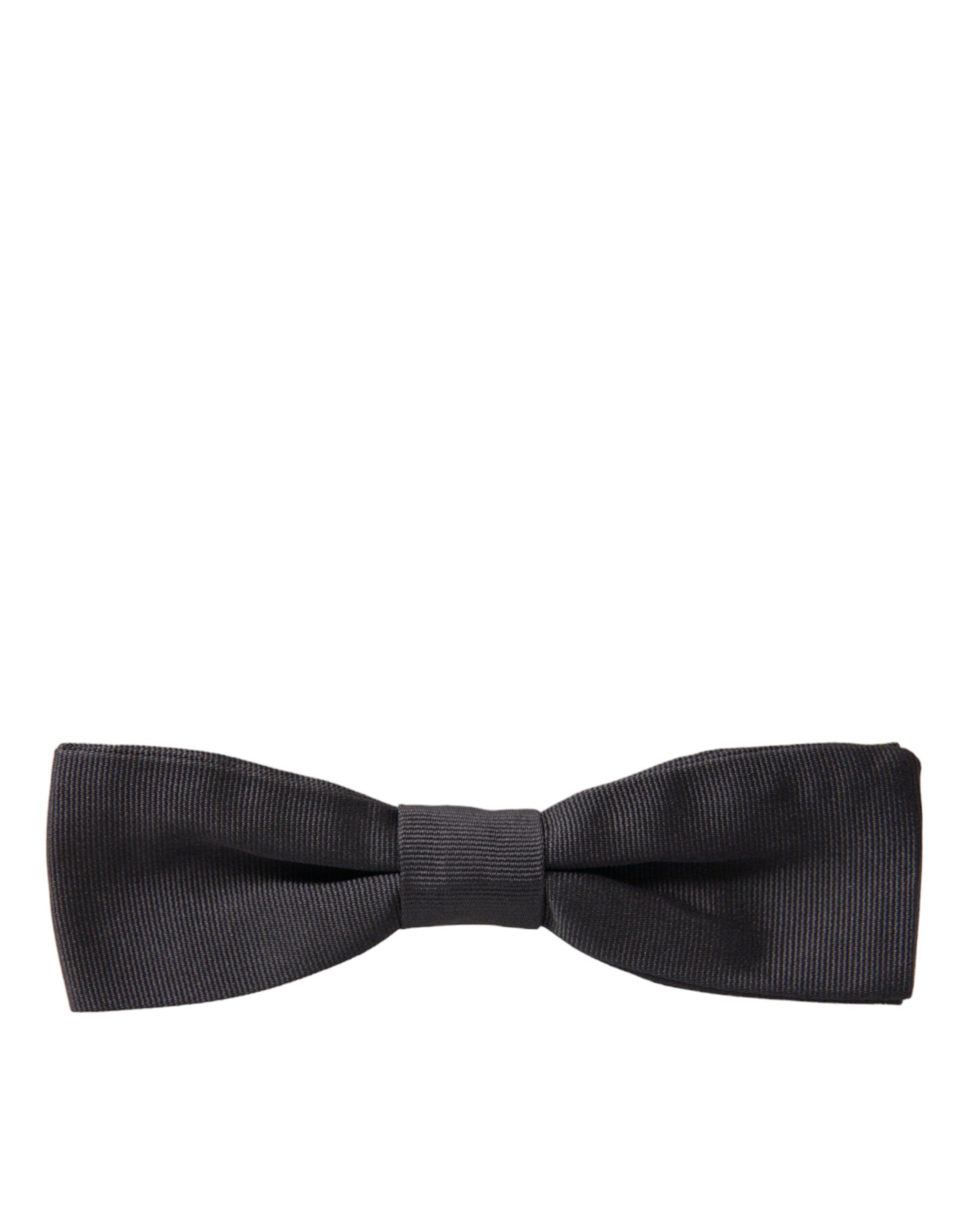 Dolce & Gabbana Dark Gray Silk Adjustable Neck Men Papillon Bow Tie - ClickThatClicks 