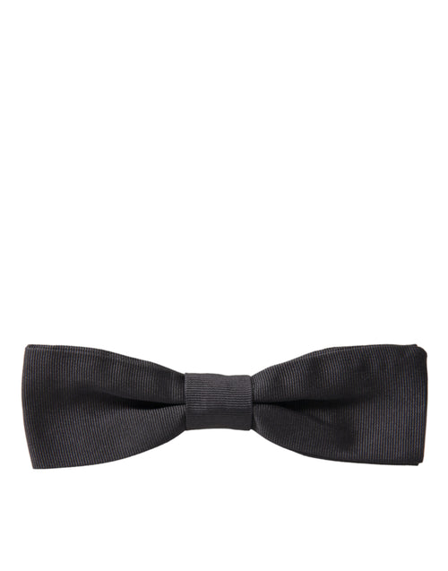Dolce & Gabbana Dark Gray Silk Adjustable Neck Men Papillon Bow Tie - ClickThatClicks 