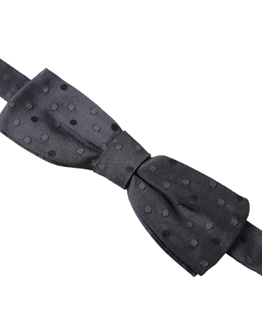 Dolce & Gabbana Blue Polka Dot Silk Adjustable Neck Men Papillon Bow Tie - ClickThatClicks 