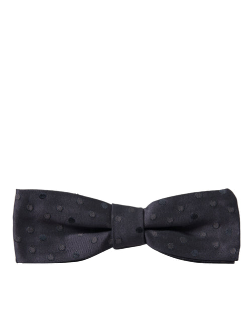 Dolce & Gabbana Blue Polka Dot Silk Adjustable Neck Men Papillon Bow Tie - ClickThatClicks 