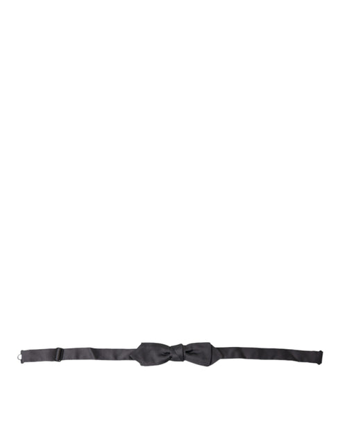 Dolce & Gabbana Dark Gray Silk Adjustable Neck Men Papillon Bow Tie - ClickThatClicks 