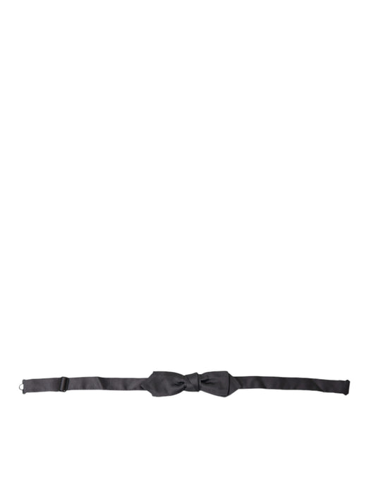 Dolce & Gabbana Dark Gray Silk Adjustable Neck Men Papillon Bow Tie - ClickThatClicks 
