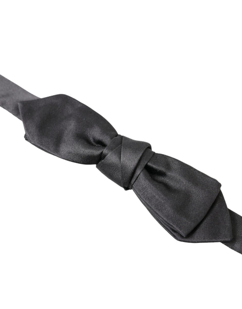 Dolce & Gabbana Dark Gray Silk Adjustable Neck Men Papillon Bow Tie - ClickThatClicks 