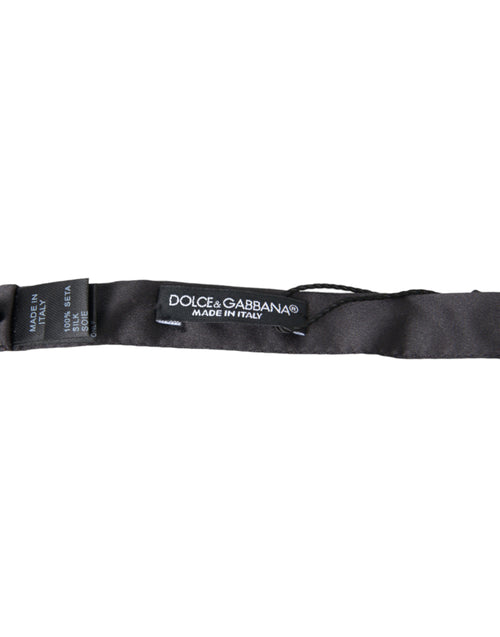 Dolce & Gabbana Dark Gray Silk Adjustable Neck Men Papillon Bow Tie - ClickThatClicks 