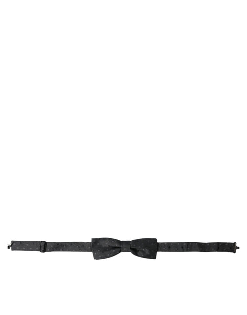Dolce & Gabbana Gray Polka Dot Silk Adjustable Neck Men Papillon Bow Tie - ClickThatClicks 