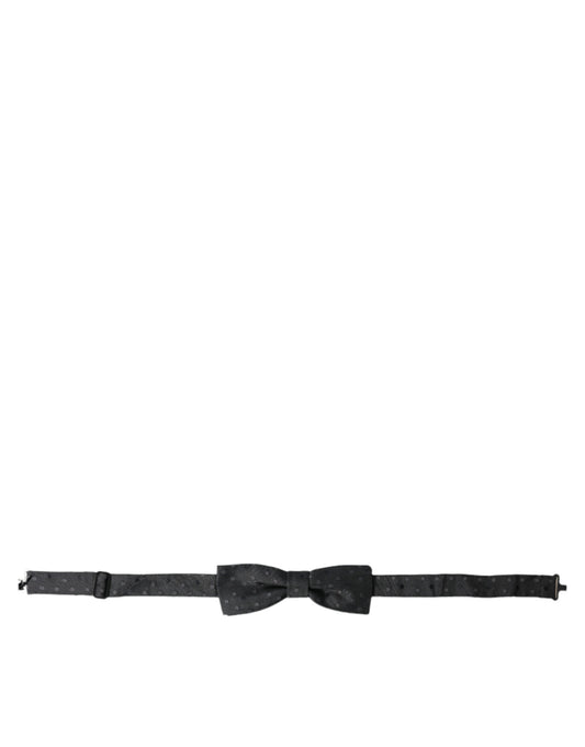 Dolce & Gabbana Gray Polka Dot Silk Adjustable Neck Men Papillon Bow Tie - ClickThatClicks 