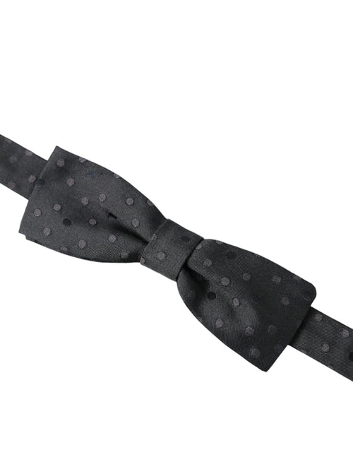 Dolce & Gabbana Gray Polka Dot Silk Adjustable Neck Men Papillon Bow Tie - ClickThatClicks 