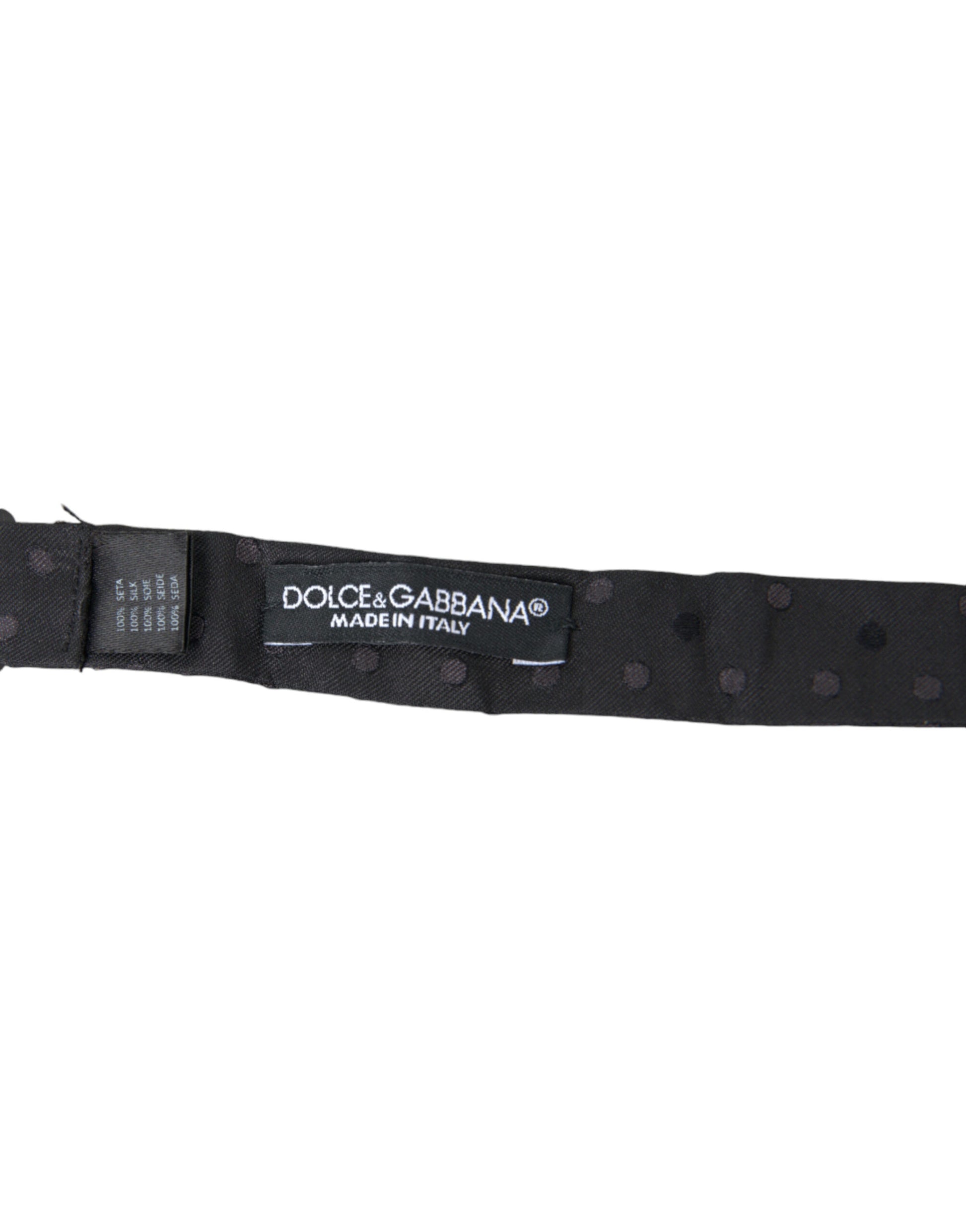Dolce & Gabbana Gray Polka Dot Silk Adjustable Neck Men Papillon Bow Tie - ClickThatClicks 