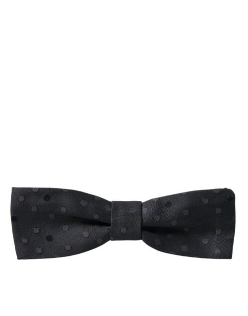 Dolce & Gabbana Gray Polka Dot Silk Adjustable Neck Men Papillon Bow Tie - ClickThatClicks 
