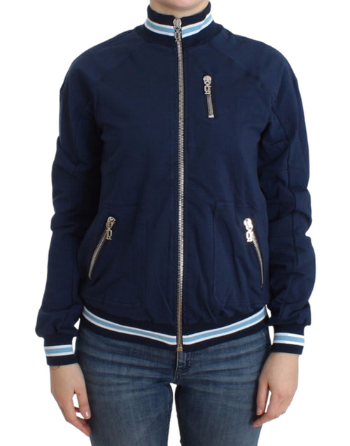 John Galliano Blue zip cotton cardigan - ClickThatClicks 