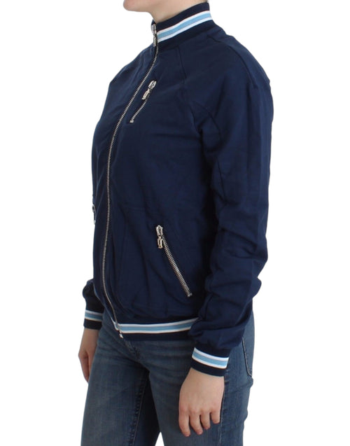 John Galliano Blue zip cotton cardigan - ClickThatClicks 