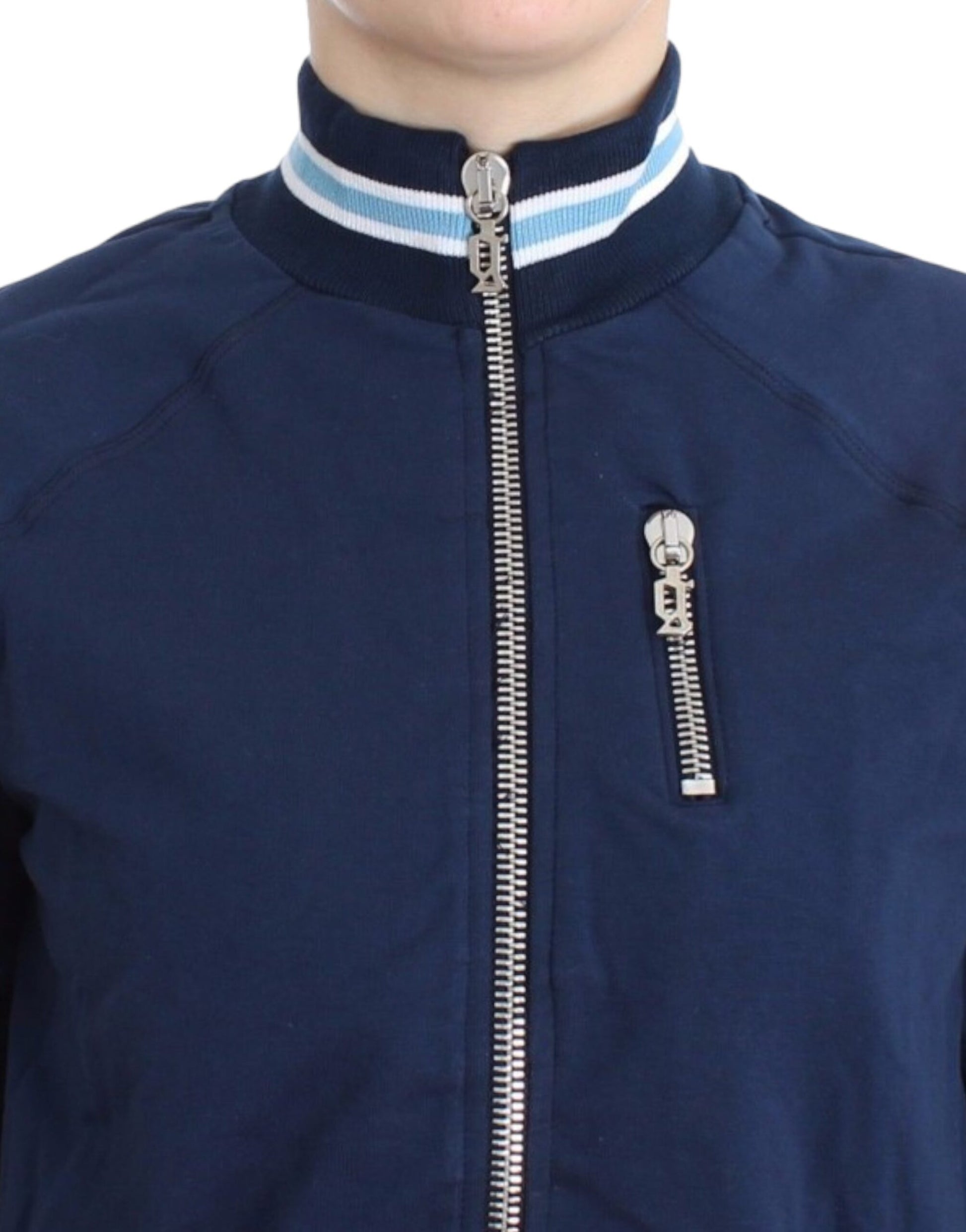 John Galliano Blue zip cotton cardigan - ClickThatClicks 