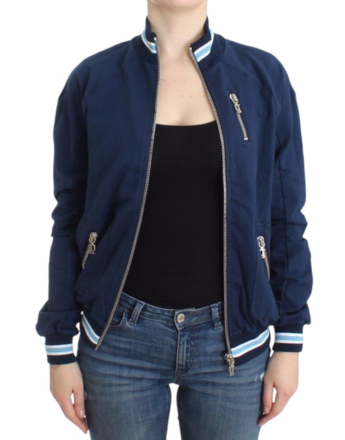 John Galliano Blue zip cotton cardigan - ClickThatClicks 