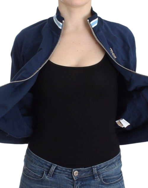 John Galliano Blue zip cotton cardigan - ClickThatClicks 