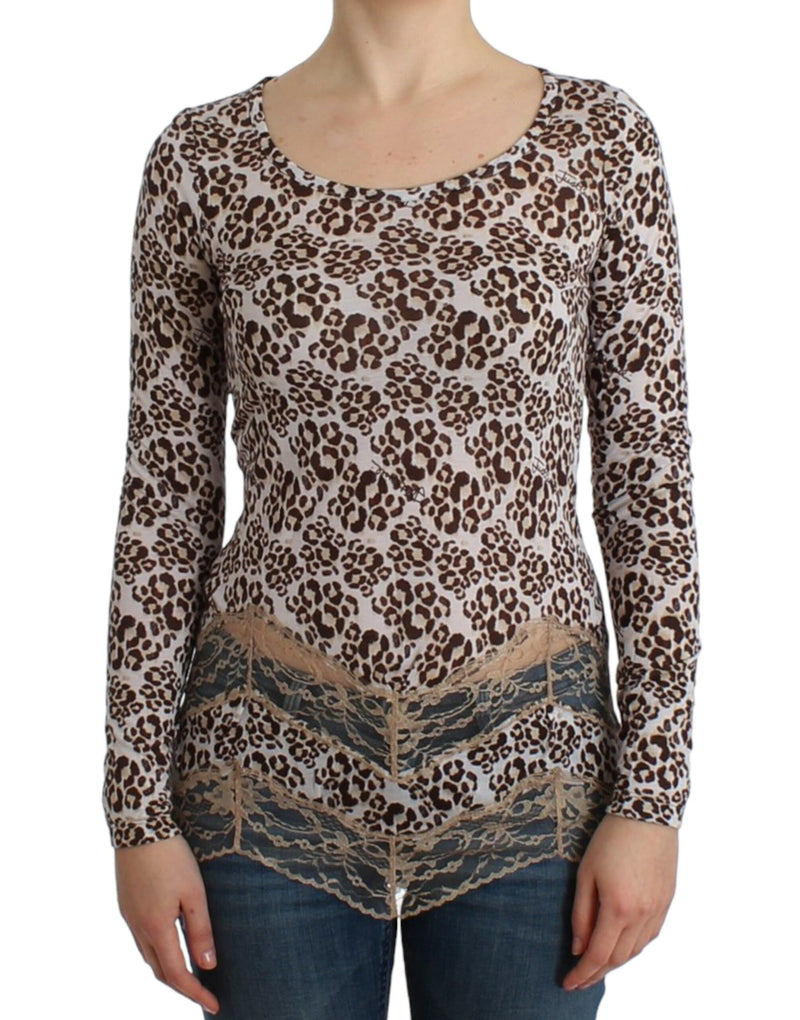 Cavalli Brown longsleeved lace top