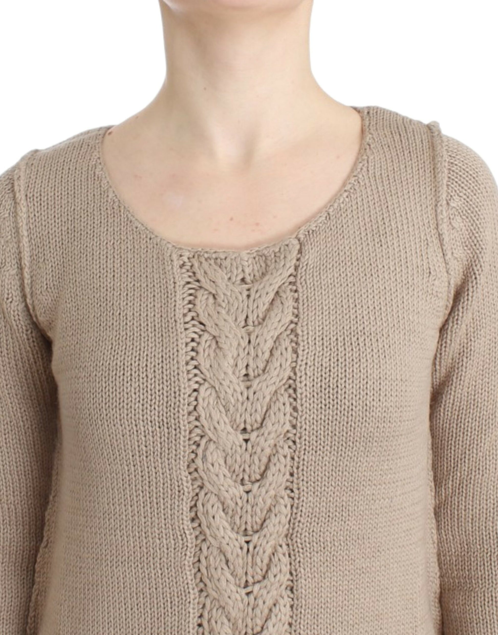 Cavalli Beige knitted wool sweater - ClickThatClicks 