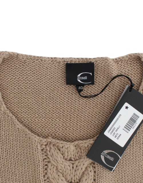 Cavalli Beige knitted wool sweater - ClickThatClicks 