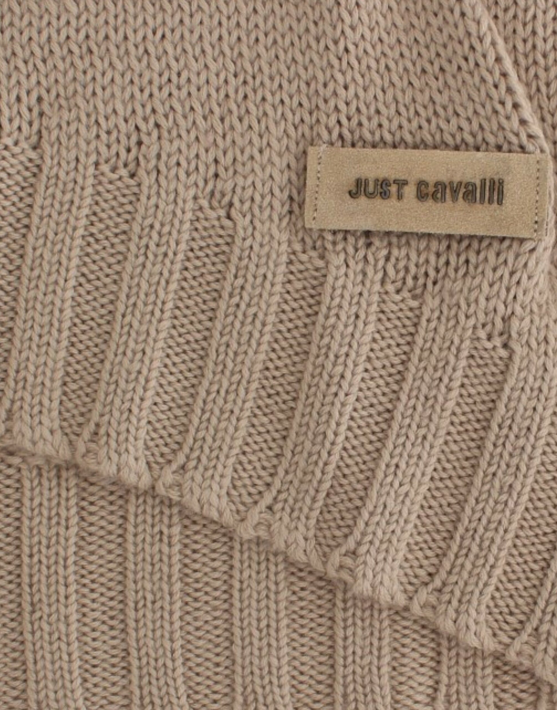 Cavalli Beige knitted wool sweater - ClickThatClicks 