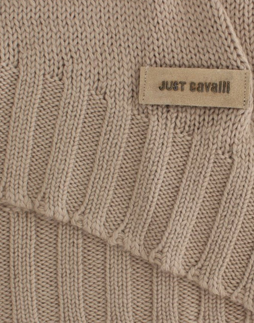 Cavalli Beige knitted wool sweater - ClickThatClicks 