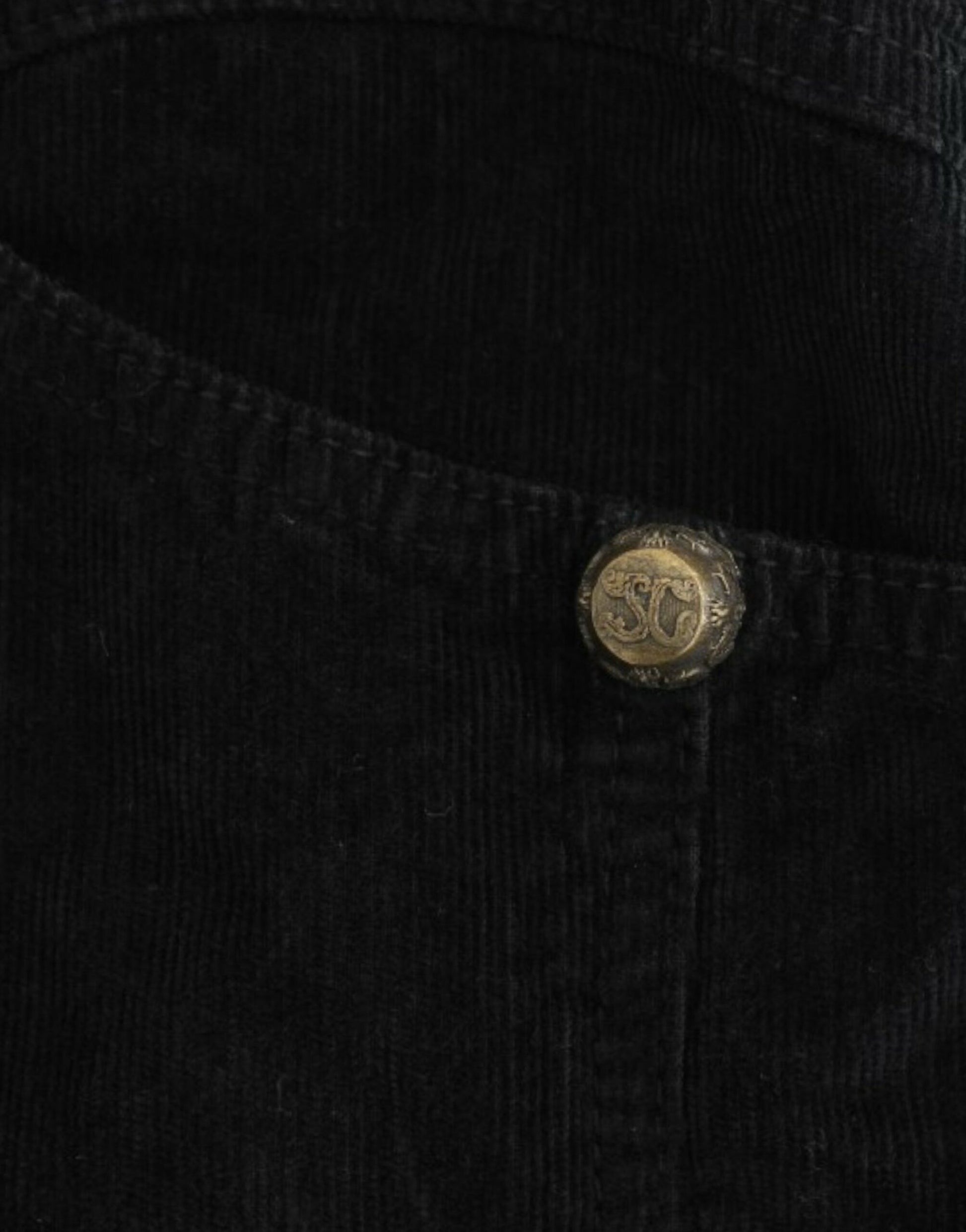 Cavalli Black Corduroy Pencil Skirt - ClickThatClicks 