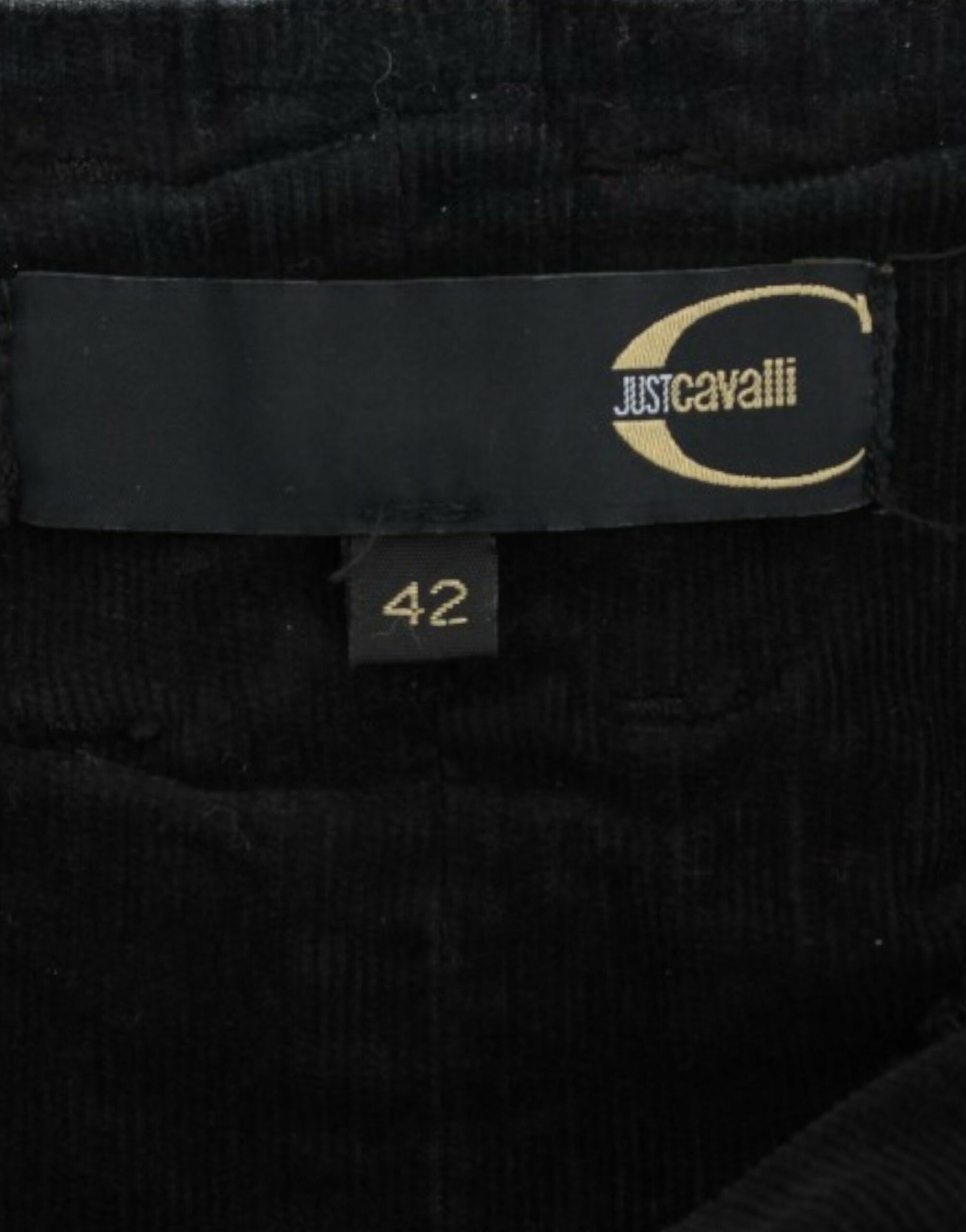 Cavalli Black Corduroy Pencil Skirt - ClickThatClicks 