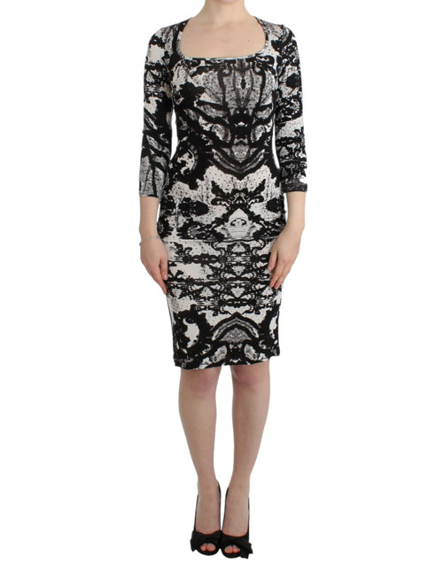 Cavalli Black Printed Sheath Dress - ClickThatClicks 