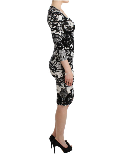 Cavalli Black Printed Sheath Dress - ClickThatClicks 