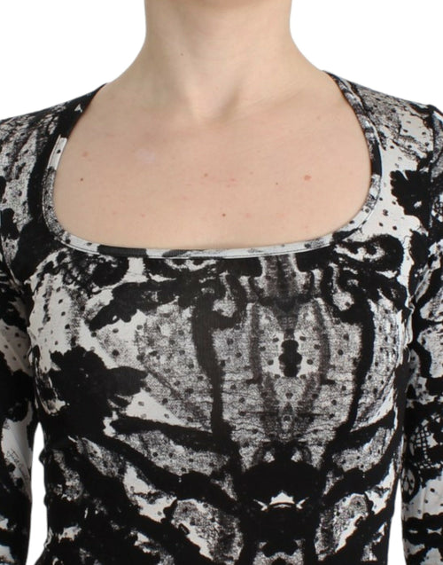 Cavalli Black Printed Sheath Dress - ClickThatClicks 