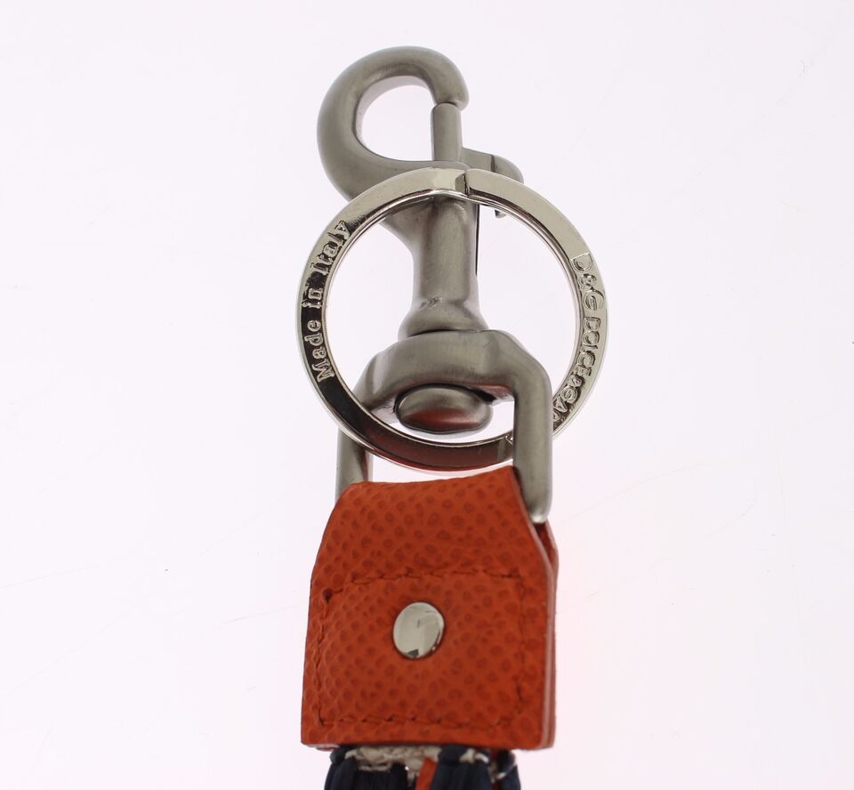 Dolce & Gabbana Red White Raffia Leather Clasp Finder Keyring Keychain - ClickThatClicks 
