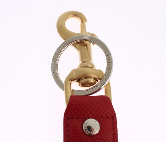 Dolce & Gabbana Gold Yellow Raffia Leather Clasp Finder Chain Keyring - ClickThatClicks 