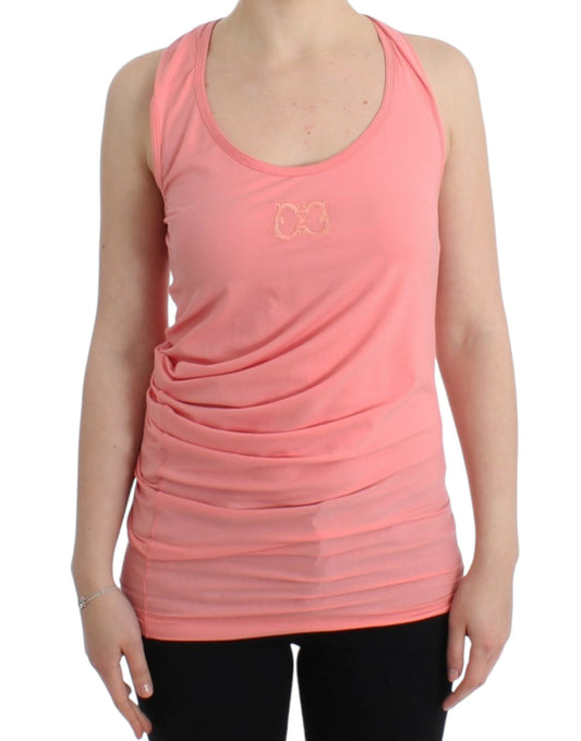 Cavalli Pink cotton tank top - ClickThatClicks 