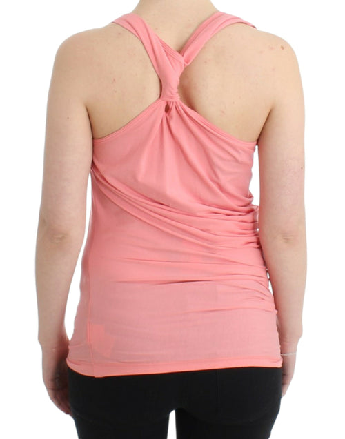 Cavalli Pink cotton tank top - ClickThatClicks 