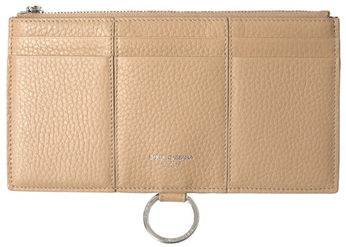 Dolce & Gabbana Beige Leather Shoulder Cardholder Shoulder Strap Wallet - ClickThatClicks 