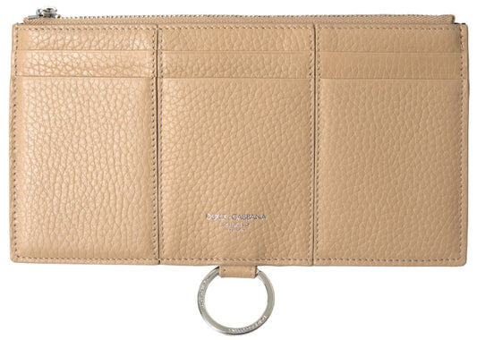 Dolce & Gabbana Beige Leather Shoulder Cardholder Shoulder Strap Wallet - ClickThatClicks 