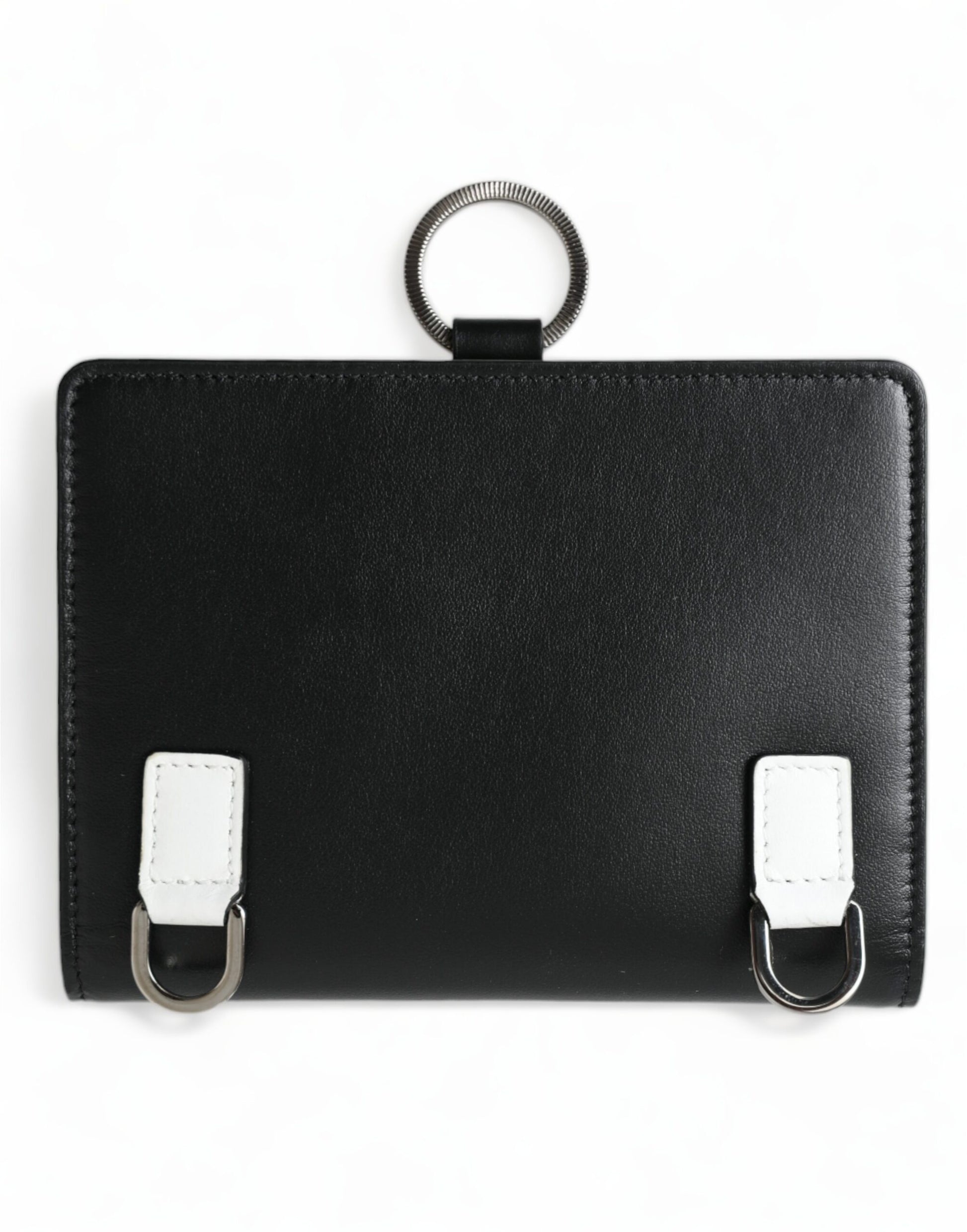 Dolce & Gabbana Black Leather Crystal Embellished Card Holder Wallet - ClickThatClicks 