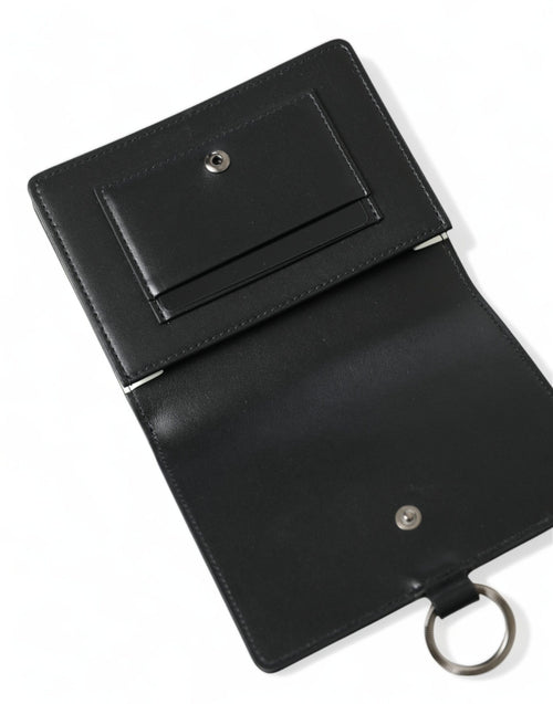 Dolce & Gabbana Black Leather Crystal Embellished Card Holder Wallet - ClickThatClicks 